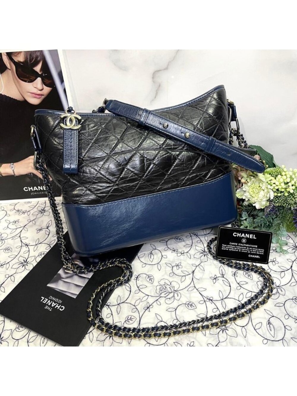 Chanel Gabrielle Bicolor Quilted Handbag